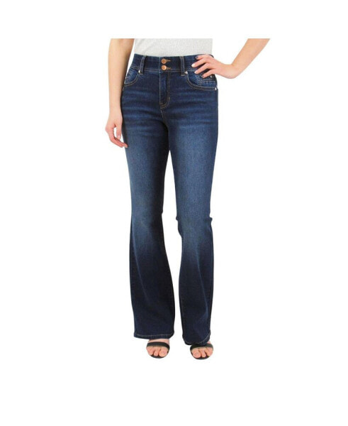 Maternity Postpartum Bootcut Jeans with front and back pocket detail Dark Wash