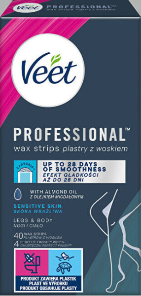 Депиляционные полоски Veet для чувствительной кожи Профессиональные 40 шт