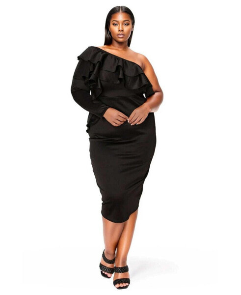 Plus Size Val Ruffled Bodycon Dress