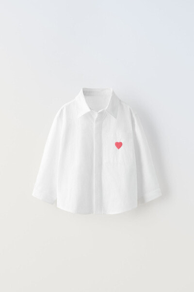 Shirt with embroidered heart