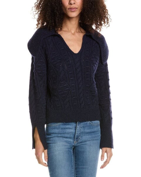 Seraphina Johnny Collar Wool-Blend Sweater Women's