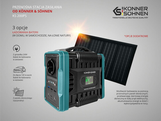 Портативная электростанция Könner & Söhnen KS 200ps 200 Вт.