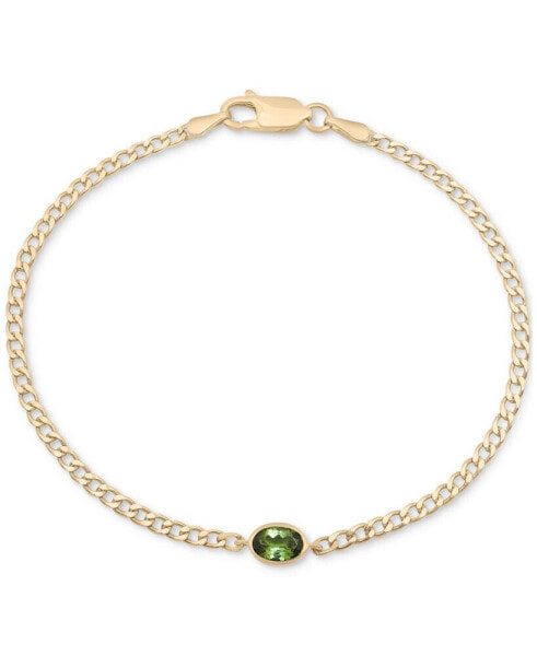 Green Tourmaline Curb Link Bracelet (1/2 ct. t.w.) in Gold Vermeil, Created for Macy's