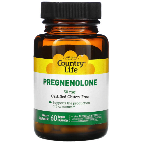 Витамины для женского здоровья Country Life Pregnenolone 30 мг 60 веганских капсул