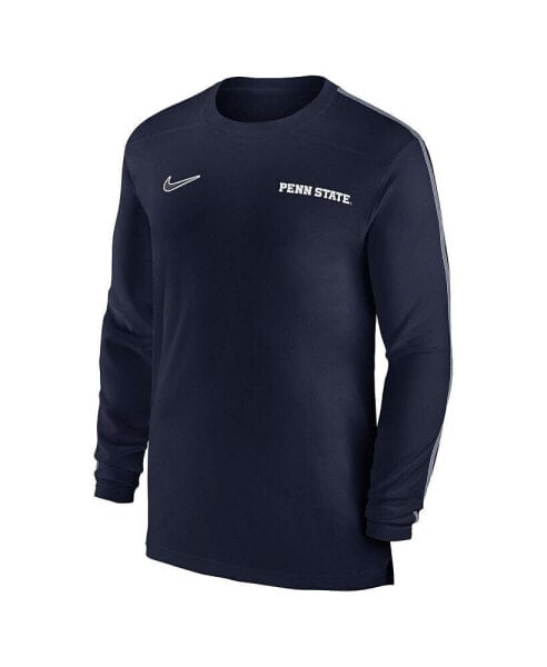 Men's Navy Penn State Nittany Lions 2024 Sideline Coach UV Performance Long Sleeve T-Shirt