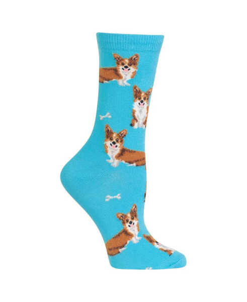 Women's Corgi Print Fashion Crew Socks