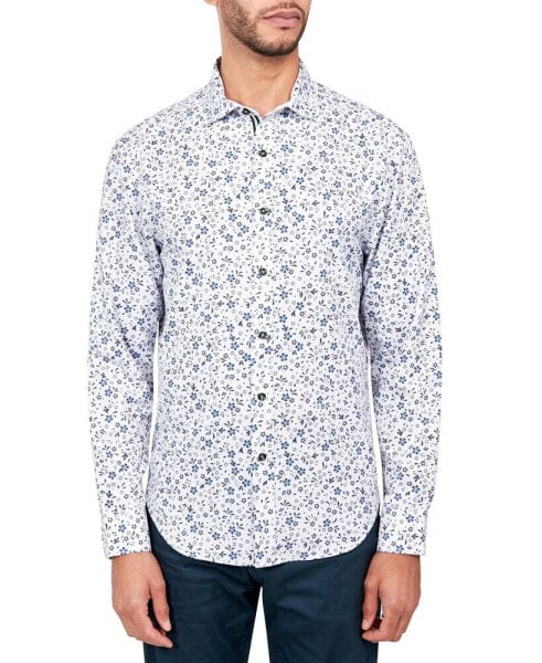 Men's Regular-Fit Non-Iron Performance Stretch Floral Button-Down Shirt