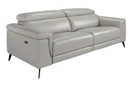 3-Sitzer-Sofa, bezogen mit grauem Leder
