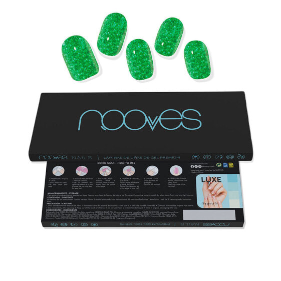 Наклейки для ногтей NOOVES jade glitter glam #блестки зелёные 20 шт