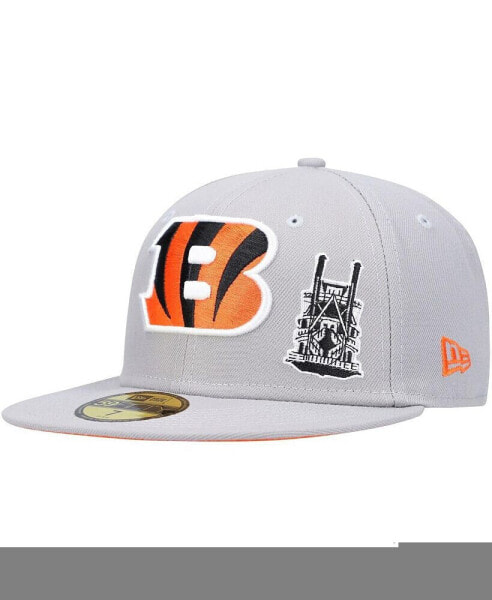 Men's Gray Cincinnati Bengals City Describe 59FIFTY Fitted Hat