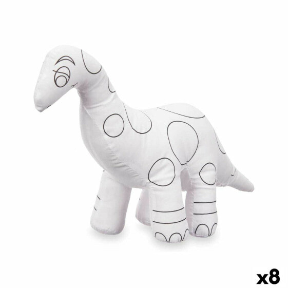Плюшевая игрушка для раскраски Белый Чёрный Ткань 28 x 22 x 9 cm Динозавр (8 штук)