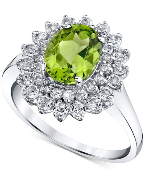 Кольцо Macy's Peridot & White Topaz Double Halo EntityManager