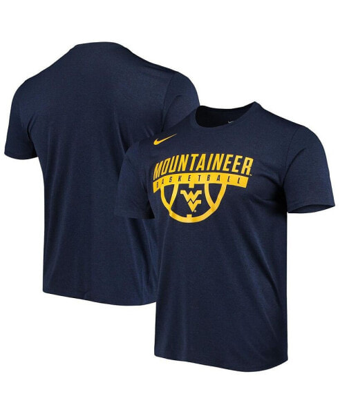 Men's Navy West Virginia Mountaineers Basketball Drop Legend Performance T-shirt