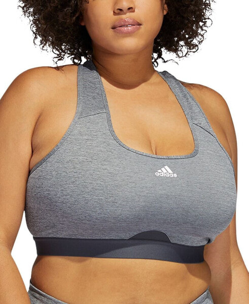 Топ спортивный бюстгальтер adidas Plus Size Powerreact Training Medium-Support Bra