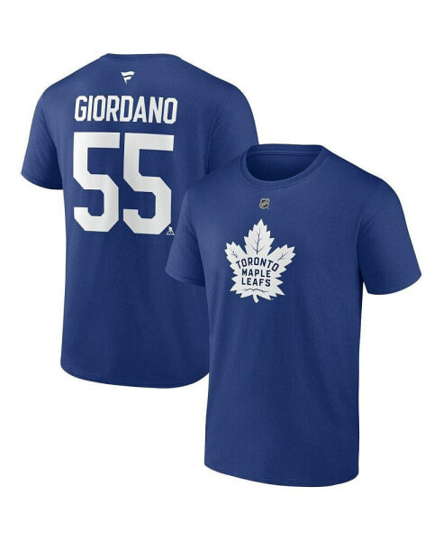 Men's Mark Giordano Blue Toronto Maple Leafs Authentic Stack Name and Number T-shirt
