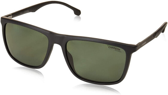 Мужские очки солнцезащитные черные вайфареры Carrera sunglasses (8032-S SUBUC) Matt Black - Grey green polarised lenses