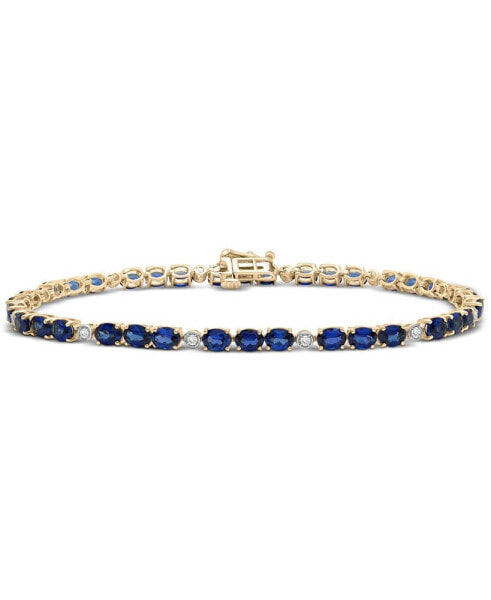Sapphire (8-1/4 ct. t.w.) & Diamond (1/6 ct. t.w.) Link Bracelet in 14k Gold