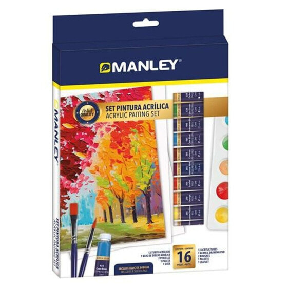 Acrylic Paint Set Manley 16 Предметы Разноцветный