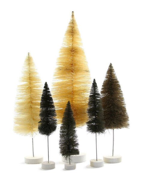 Cody Foster & Co. Set Of 6 Spectrum Bottle Brush Trees Neutral Neutral