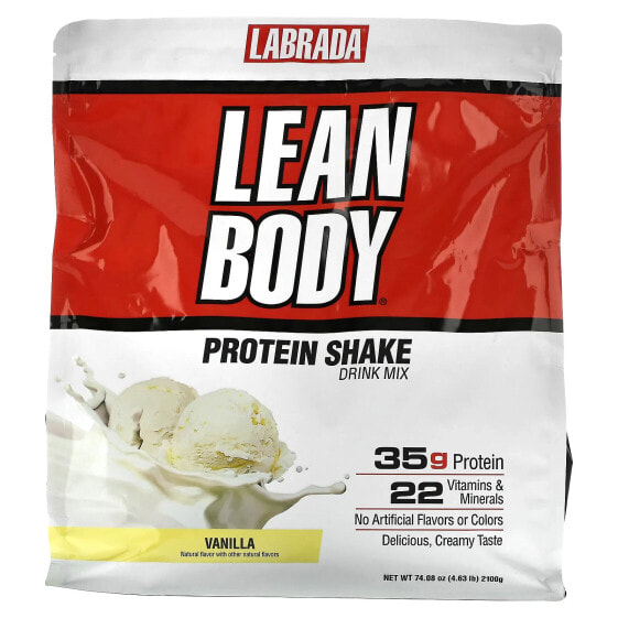 Labrada Nutrition, Lean Body, протеиновый коктейль, заменитель пищи, со вкусом ванили, 2100 г (4,63 фунта)