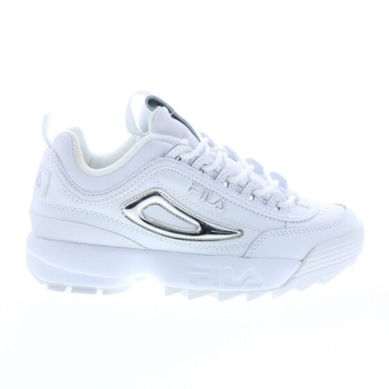 Fila Disruptor II Metallic Accent Womens White Lifestyle Sneakers Shoes 6.5