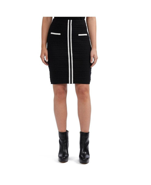 Women's Textured Skirt with Contrast Rib Trim