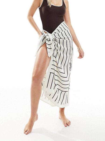 4th & Reckless delphine stripe sarong in multi