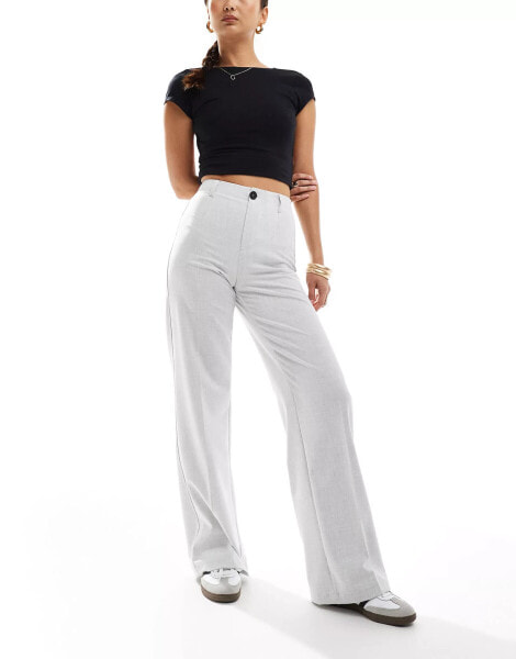 Bershka tailored trousers in light grey