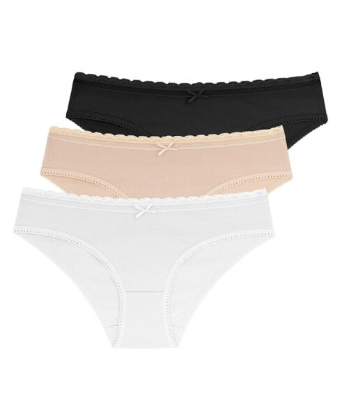 Women's Naomi 3 Pack Soft Cotton Brief Panties