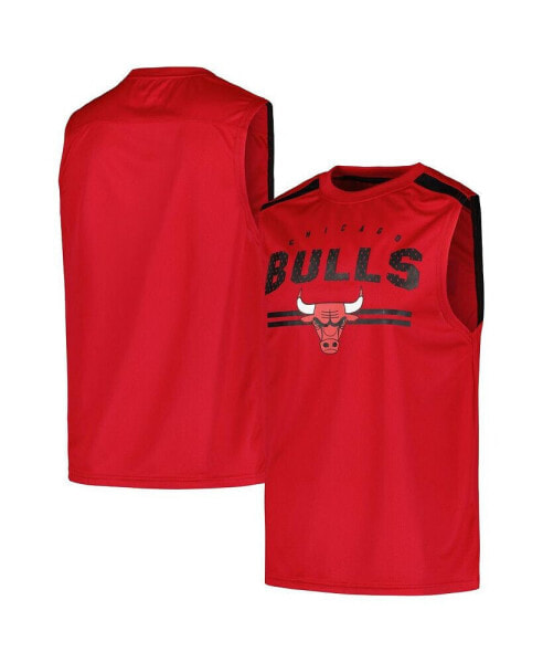 Men's Red Chicago Bulls Birdseye Muscle Tank Top