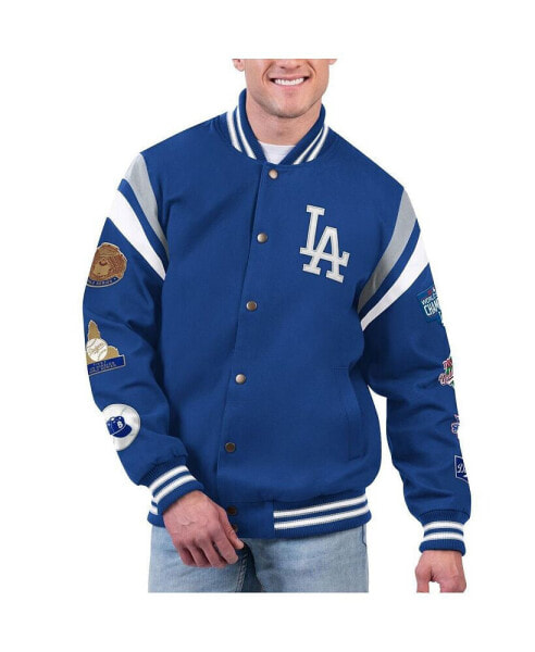 Men's Royal Los Angeles Dodgers Quick Full-Snap Varsity Jacket