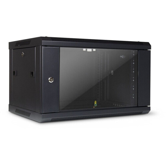 Inter-Tech SMA-6406 - Wall mounted rack - 6U - 30 kg - Key lock - 14.4 kg - Black