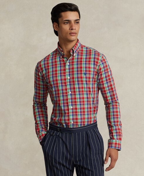 Рубашка мужская Polo Ralph Lauren в клетку с притачной посадкой из ткани Poplin