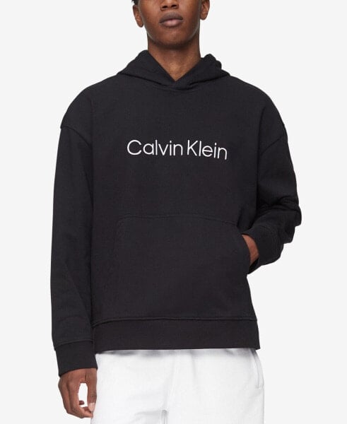 Худи Calvin Klein Мужская стандартная терри с капюшоном с утраченной посадкой черного цвета L