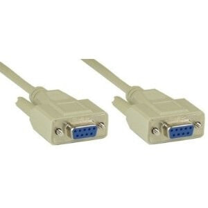 InLine Serial cable - UL2462 - molded - DB9F/F - 1:1 - 1.8m - beige bulk