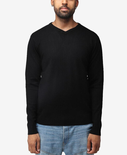 Men's Basic V-Neck Pullover Midweight Sweater