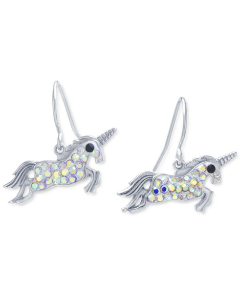 Crystal Unicorn Drop Earrings in Sterling Silver, Created for Macy's