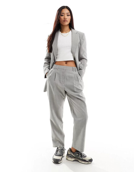 Miss Selfridge double pleat cigerette trouser in grey