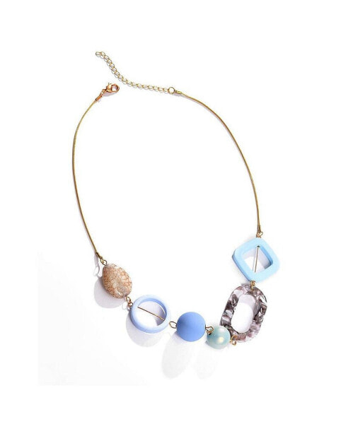 Women's Blue Circular Strand Necklace