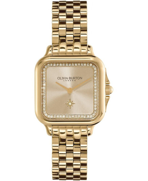 Women's Soft Square Gold-Tone Stainless Steel Bracelet Watch 28mm