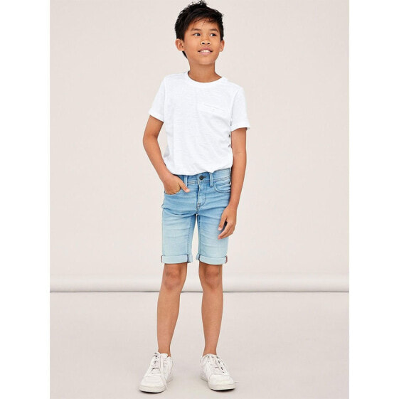 NAME IT Sofus Tax Long Denim Shorts