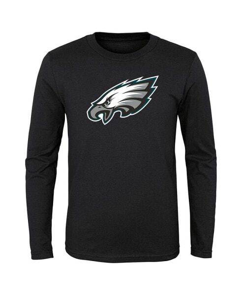 Toddler Boys and Girls Black Philadelphia Eagles Primary Logo Long Sleeve T-shirt