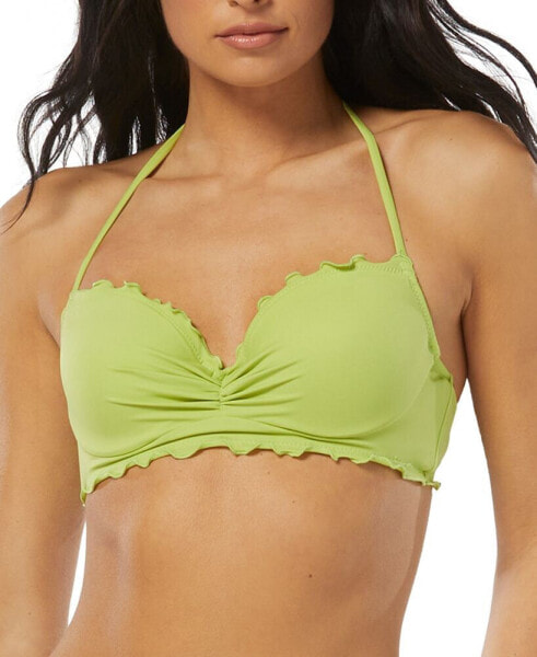 Solid Nixie Bra Sized Ruffle Edge Halter Bikini Top, Created for Macy's