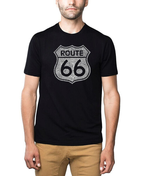 Mens Premium Blend Word Art T-Shirt - Route 66