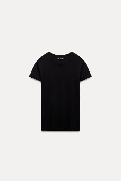 VISCOSE RIBBED T-SHIRT