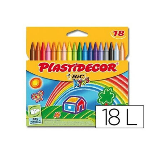 BIC Plastidecor Wax Pencils Box 18 Units