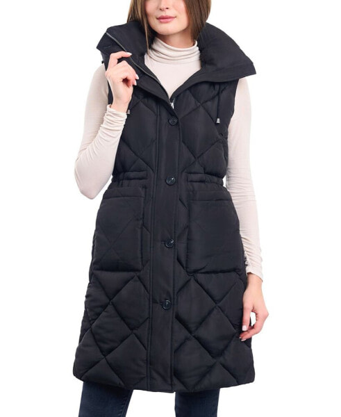 Women's Long Quilted Anorak Puffer Vest