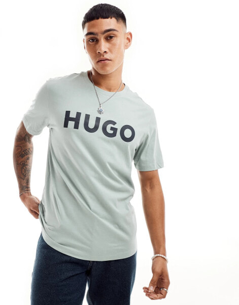 HUGO Red dulivio t-shirt in light blue