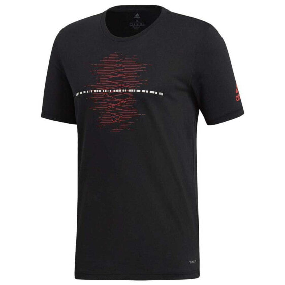 Мужская спортивная футболка черная с надписью ADIDAS Match Code Graphic Short Sleeve T-Shirt