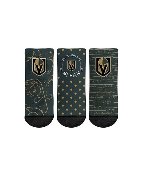 Toddler Boys and Girls Socks Vegas Golden Knights #1 Fan 3-Pack Crew Socks Set